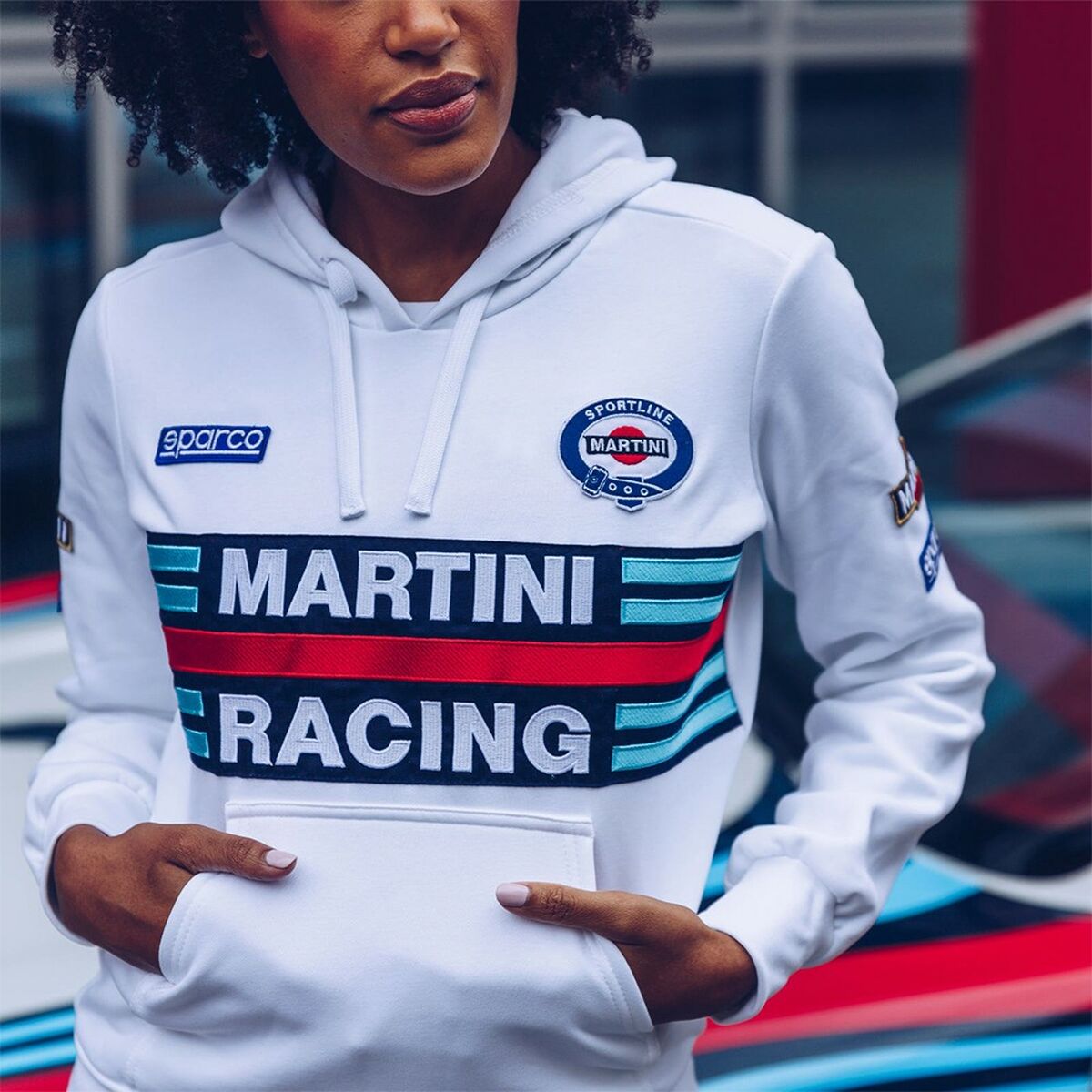 Tröja med huva Dam Sparco Martini Racing Vit - 2