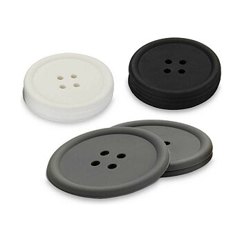 Underlägg Kinvara Vit Svart Grå Silikon Plast Knapp 9 x 2 x 9 cm 8,8 x 8,8 x 0,05 cm 8 x 0,05 x 8 cm 9 x 1,8 x 9 cm Set (24 anta