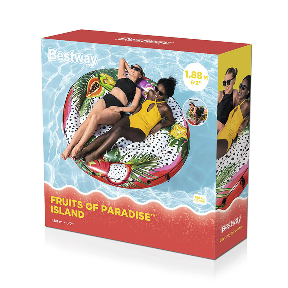 Bestway Inflatable Float Island med Rep Passion Frukt D188cm Strand och Pool 43720 - 2