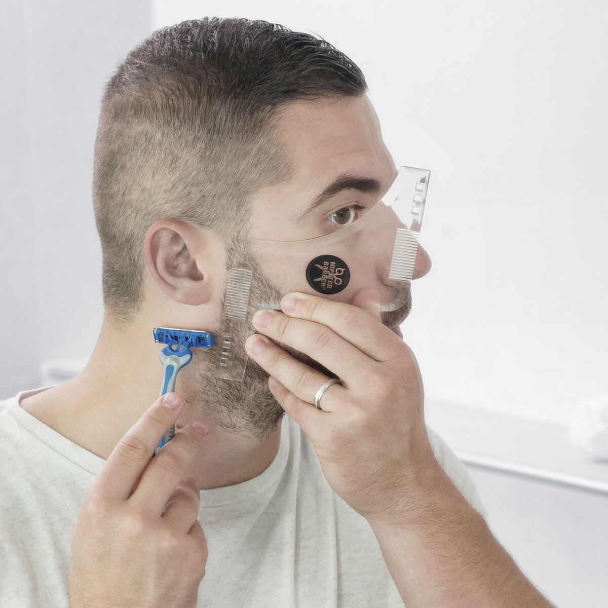 Hipster Barber skäggmall för rakning InnovaGoods - 2