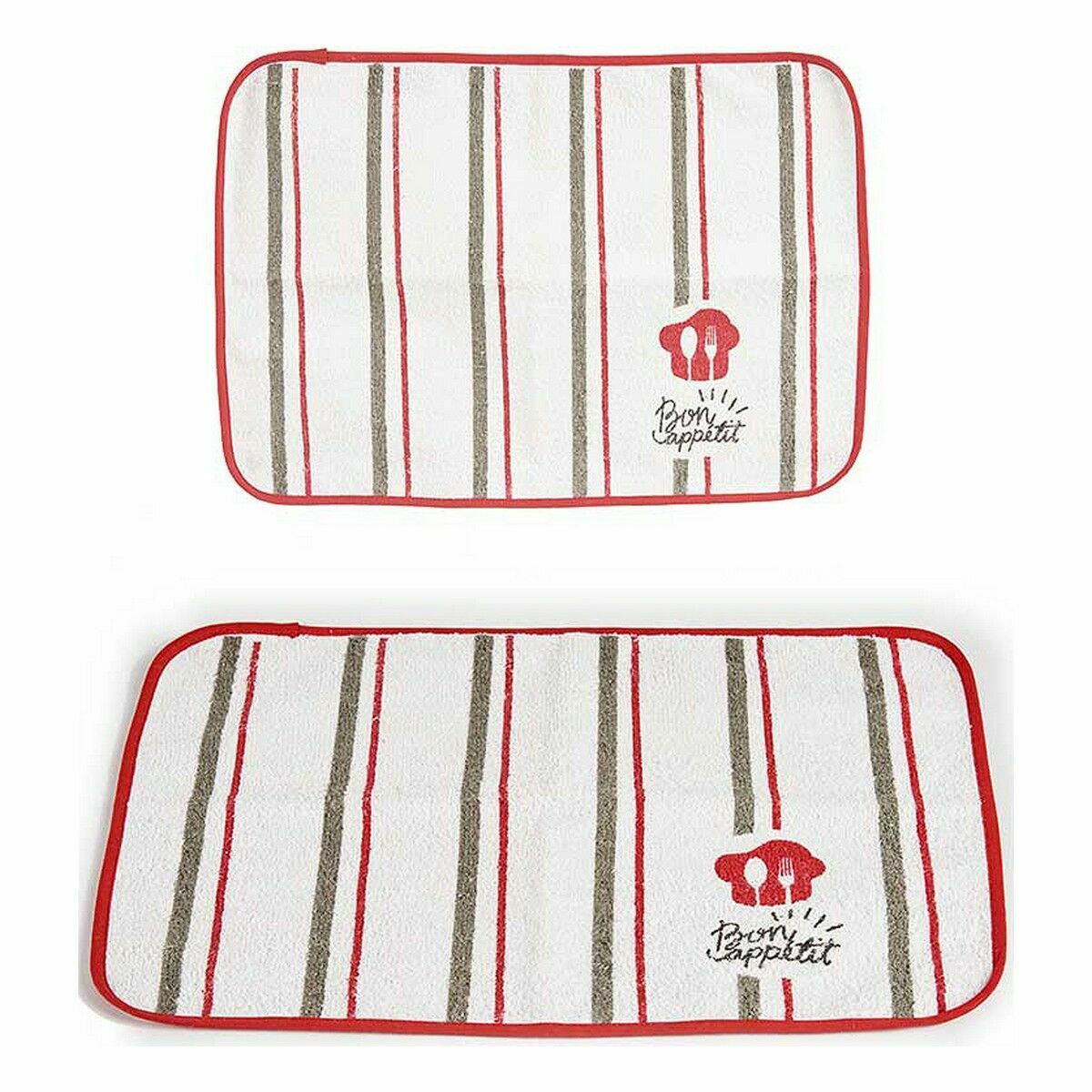 Bordsunderlägg Kinvara Bon Appetit Vit Röd 33 x 0,3 x 48 cm (12 antal) - 2