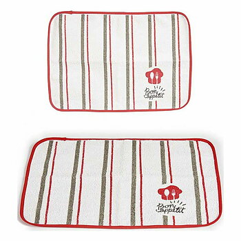 Bordsunderlägg Kinvara Bon Appetit Vit Röd 33 x 0,3 x 48 cm (12 antal)