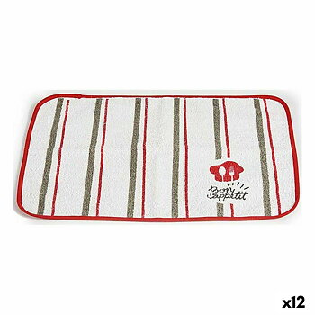 Bordsunderlägg Kinvara Bon Appetit Vit Röd 33 x 0,3 x 48 cm (12 antal)