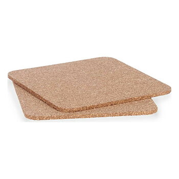 Set med bordsmattor Kinvara Naturell Kork 18 x 1 x 18 cm 18 x 0,5 x 18 cm Bordsunderlägg (12 antal)