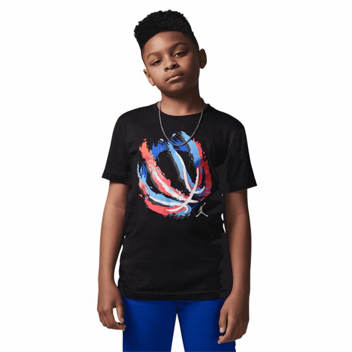 Barn T-shirt med kortärm Jordan Jdb Bball Fire Ss Svart