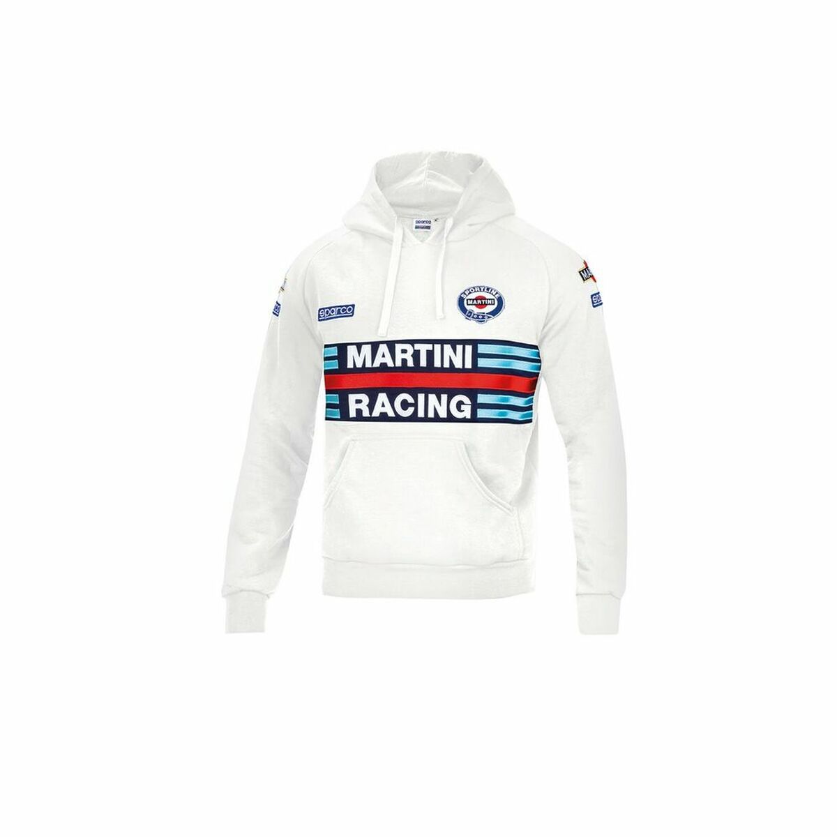Tröja med huva Sparco Martini Racing Bomull Vit XXL