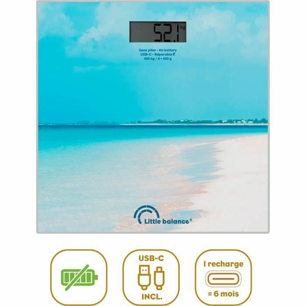 Digital Badrumsvåg Little Balance Caribe Blå