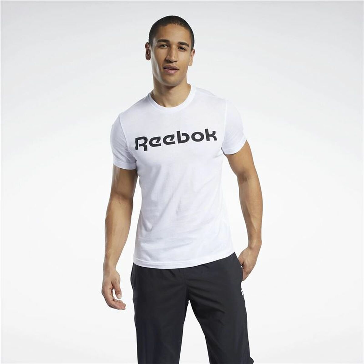 T-shirt med kortärm Herr Reebok Graphic Series Linear Logo Vit 2XL - 2