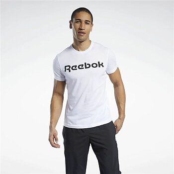 T-shirt med kortärm Herr Reebok Graphic Series Linear Logo Vit 2XL