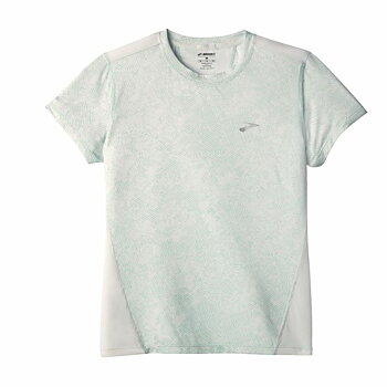 T-shirt med kortärm Herr Brooks Sprint Free Sleeve Vit Ljusblå