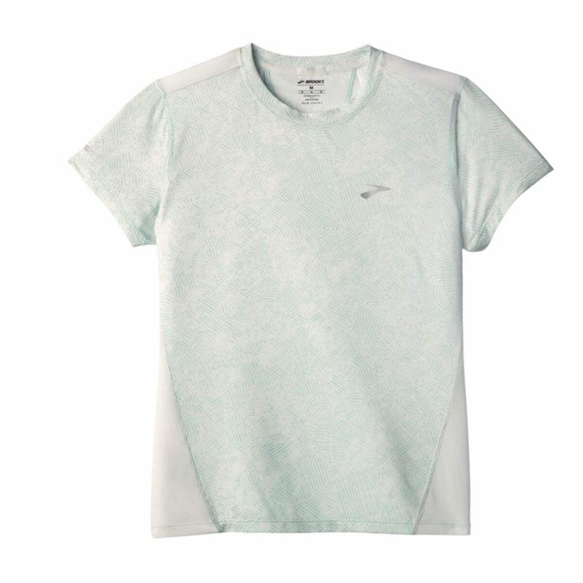 T-shirt med kortärm Herr Brooks Sprint Free Sleeve Vit Ljusblå