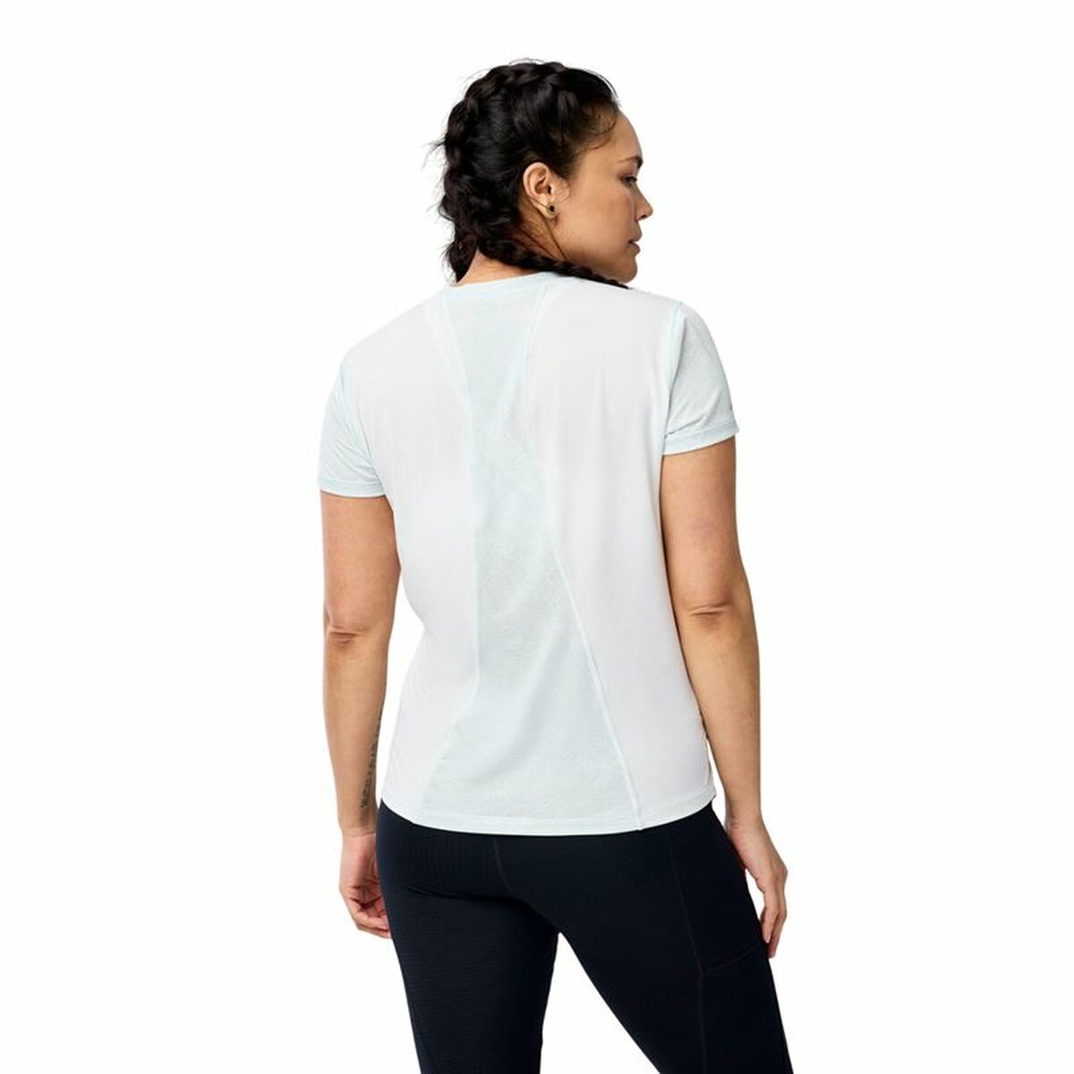 T-shirt med kortärm Herr Brooks Sprint Free Sleeve Vit Ljusblå - 3