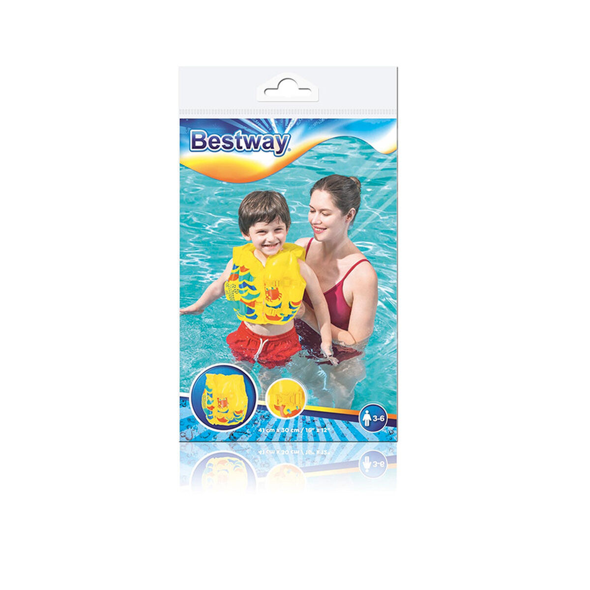 Uppblåsbar badväst Bestway 41 x 30 cm Krabba 3-6 år - 2