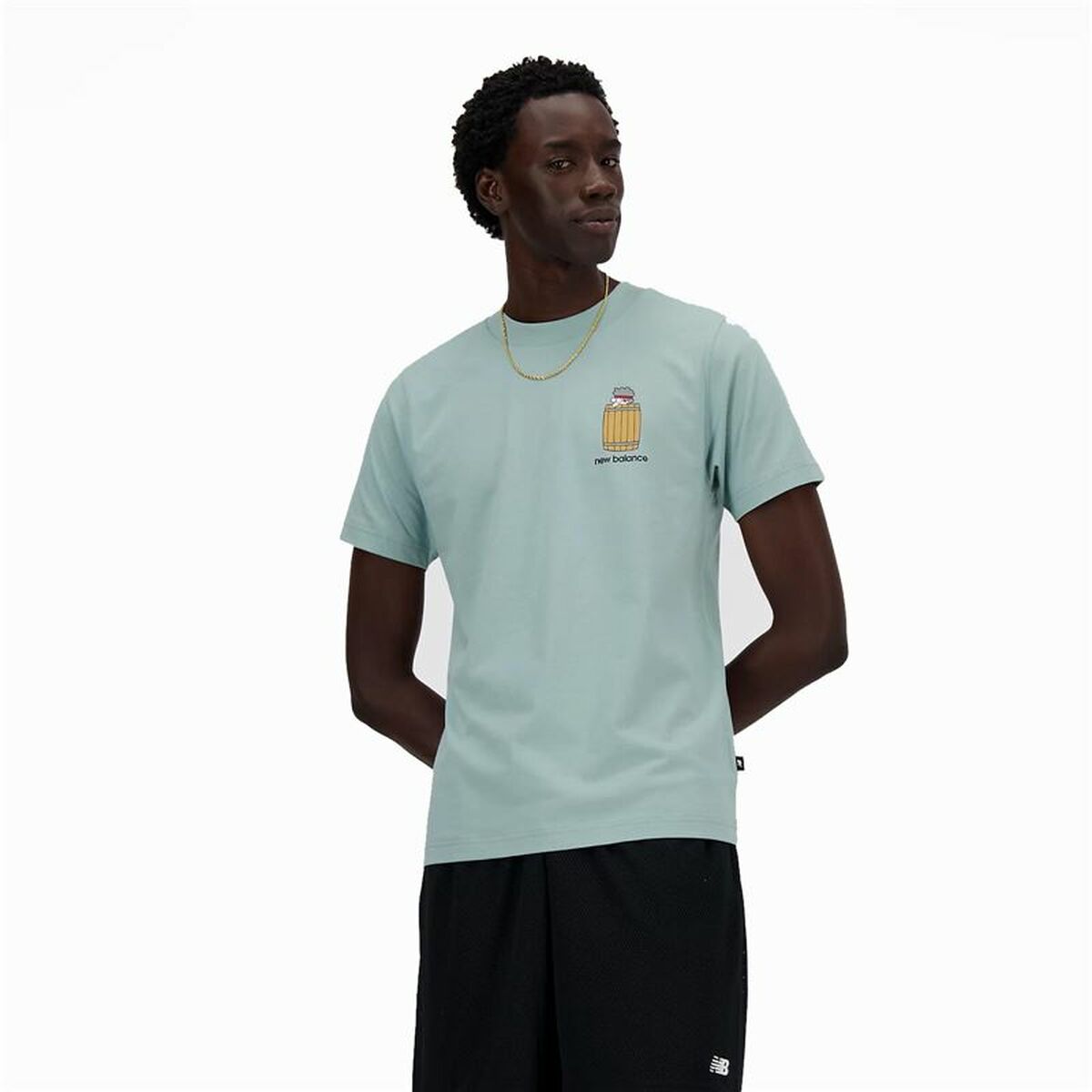 T-shirt med kortärm Herr New Balance Sport Essentials Barrel Ljusblå