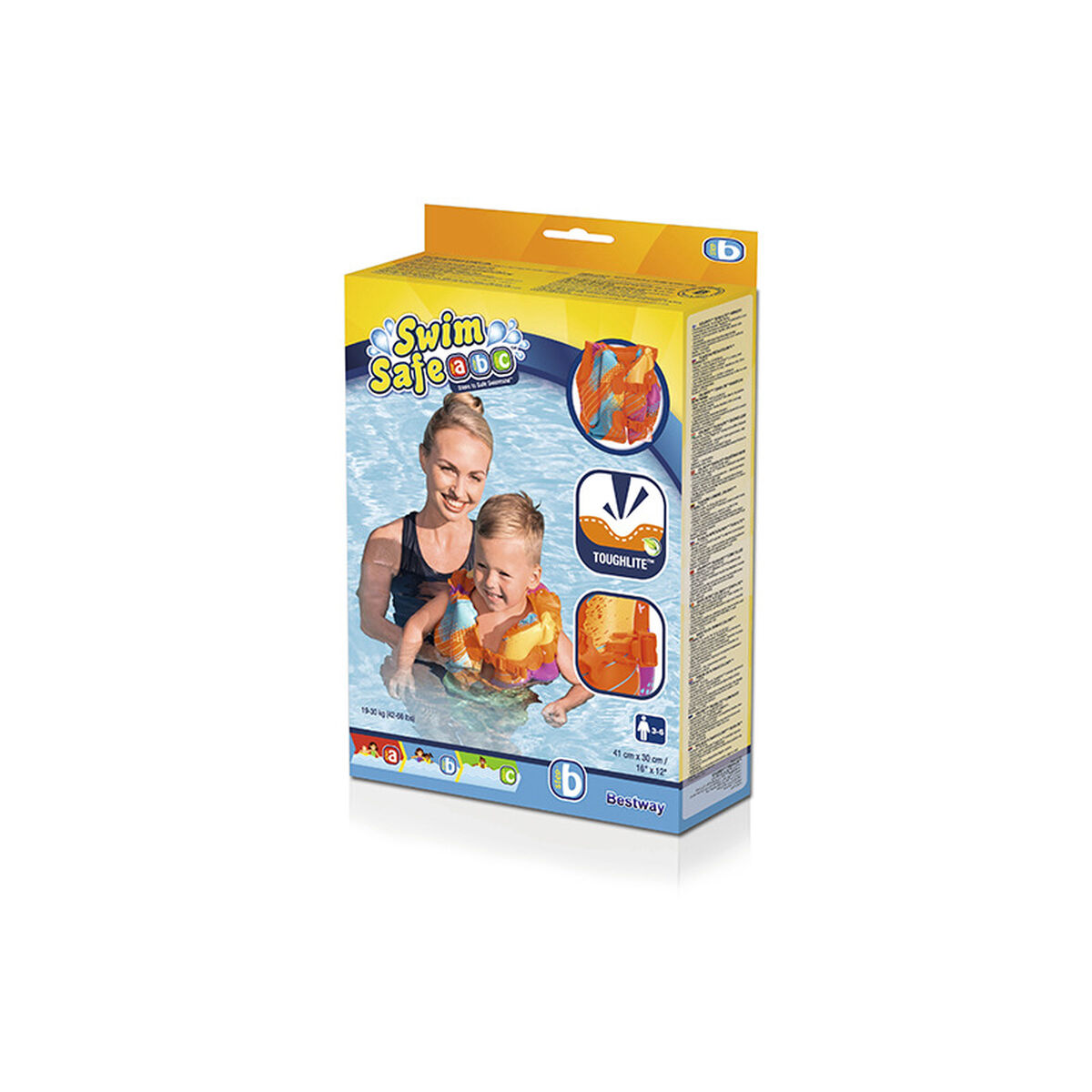 Bestway Uppblåsbara armringar Mjukt Tyg Baby Säkerhet Blandade Färger UPF 50+ 38x14 cm 1 till 3 År Strand och Pool 32182 - 2
