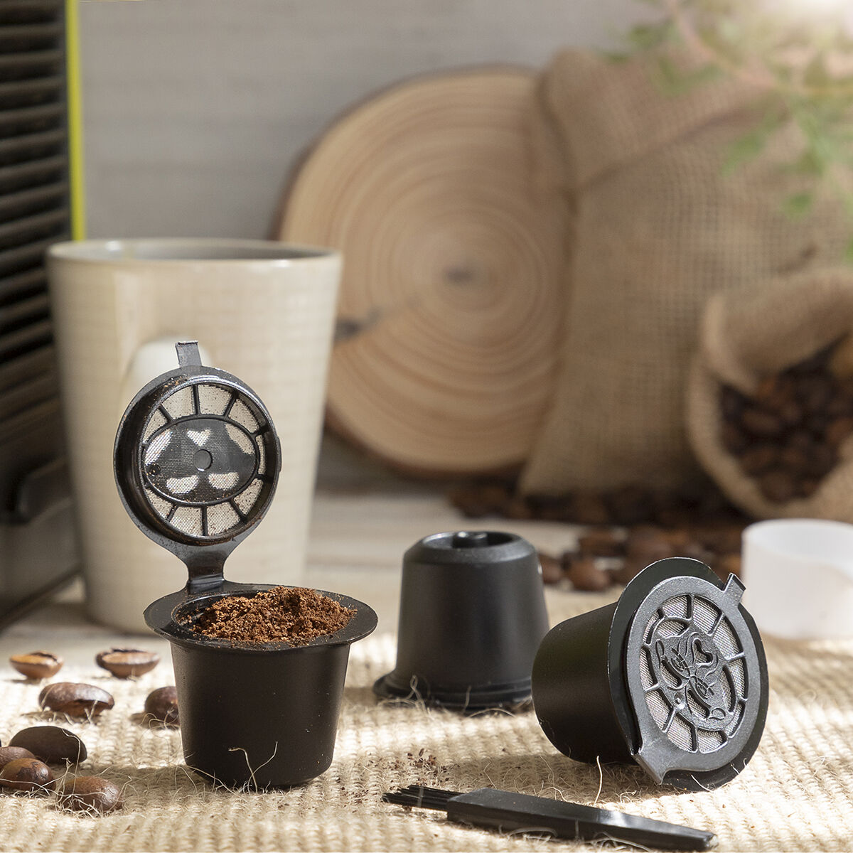 Uppsättning med 3 återanvändbara kaffekapslar Recoff InnovaGoods - 3