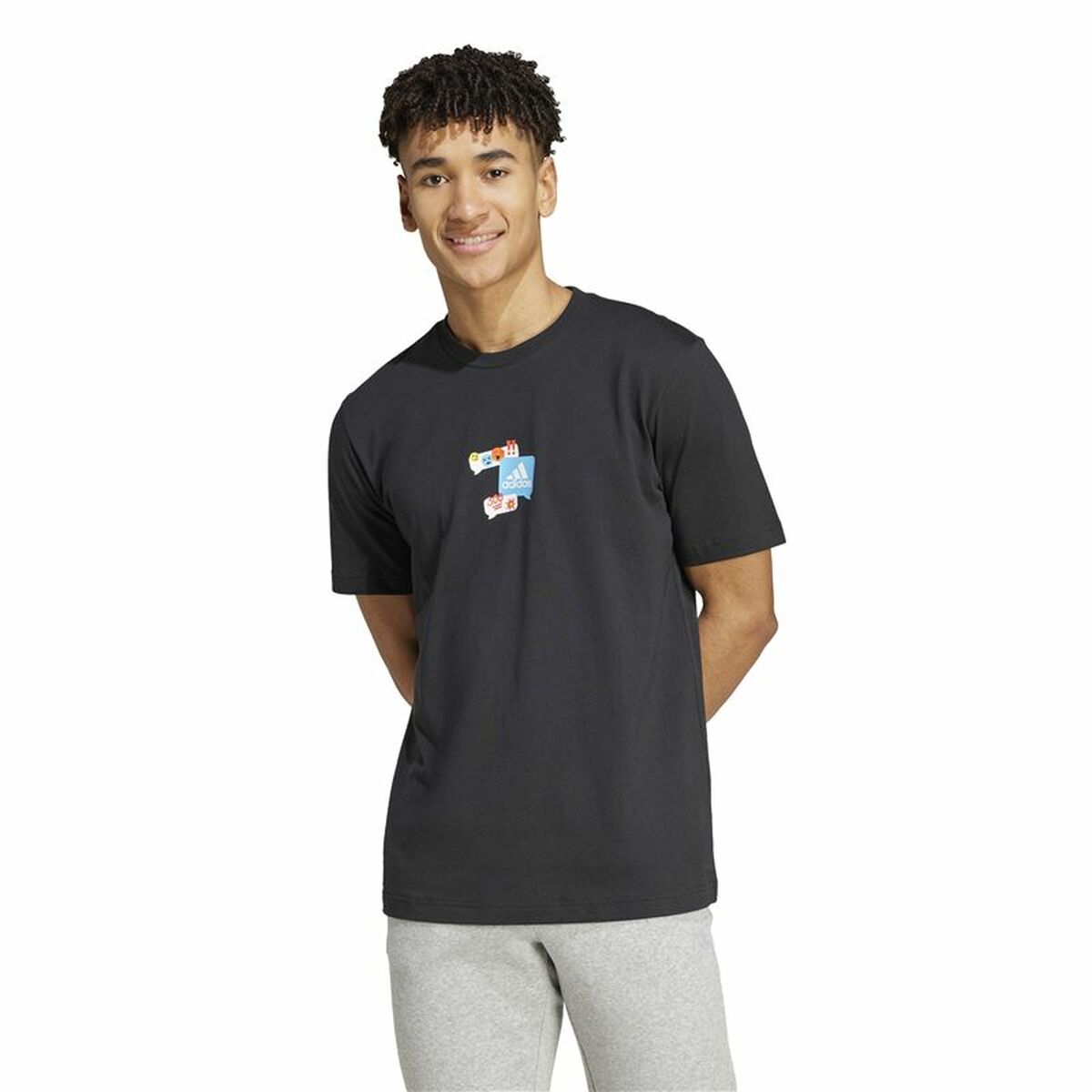 T-shirt med kortärm Herr Adidas Remoji Graphic L - 2