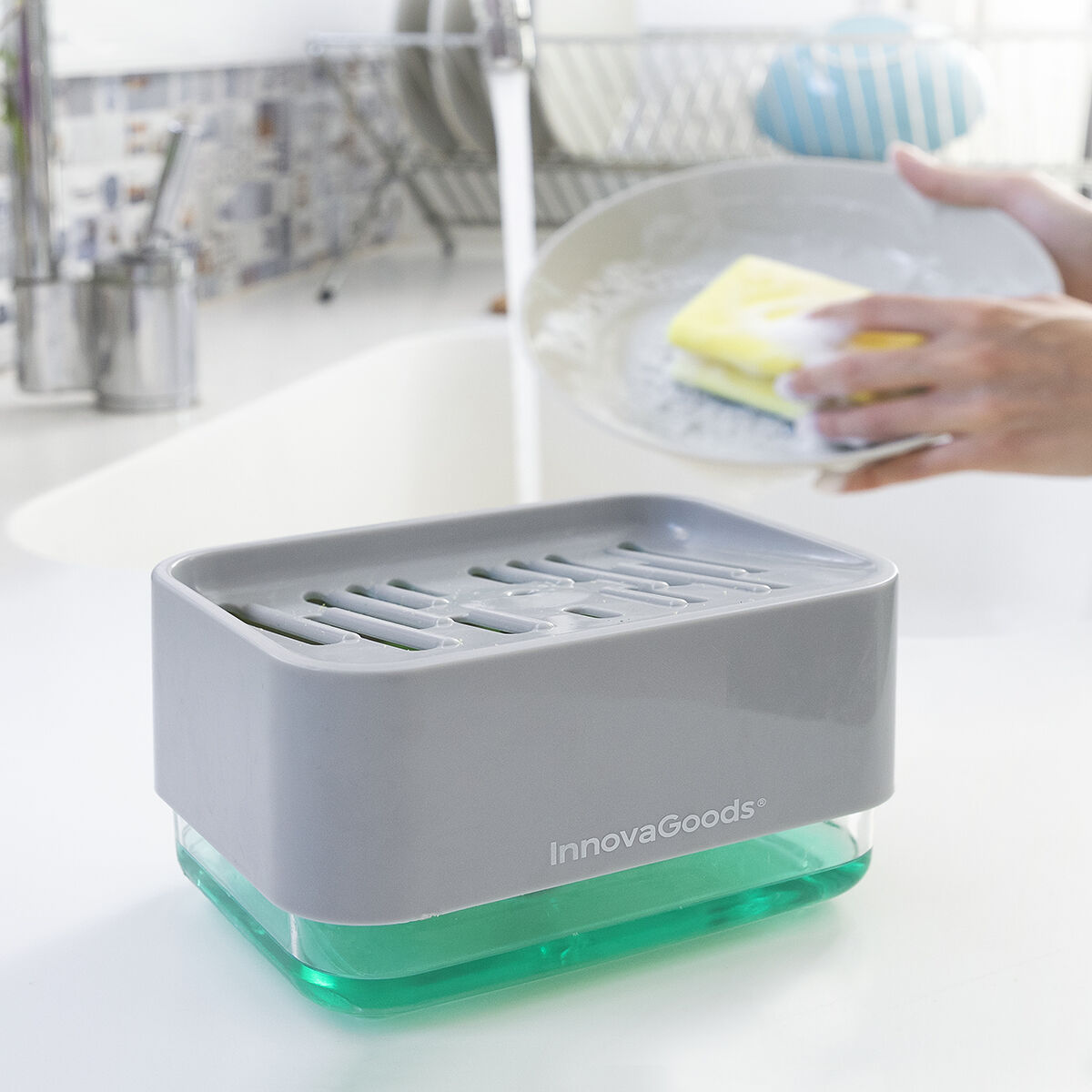 Diskmedelspump 2-i-1 Pushoap InnovaGoods