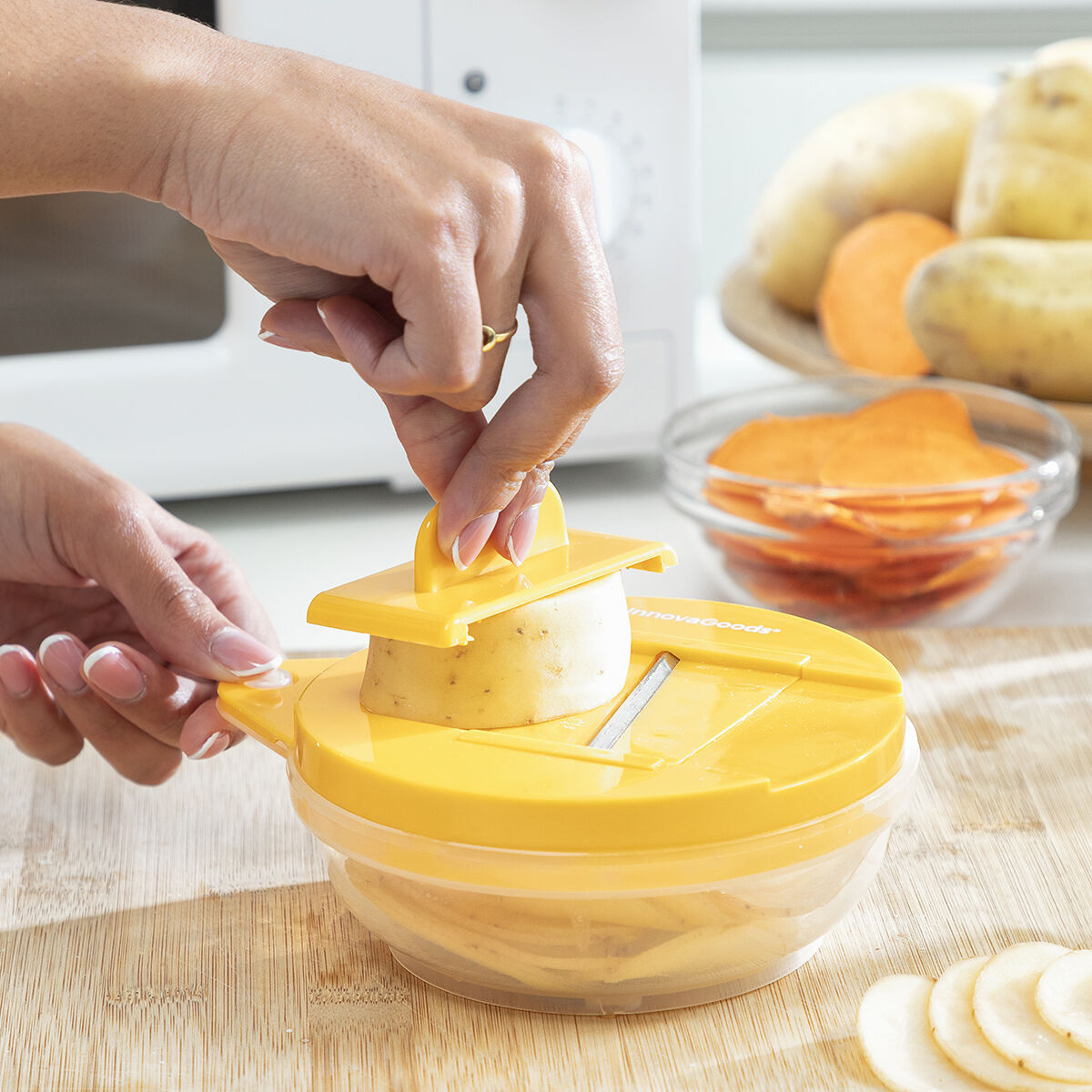 Set med Mandolin och Recept för att Göra Chips i Mikrovågsugnen Chipit InnovaGoods - 3
