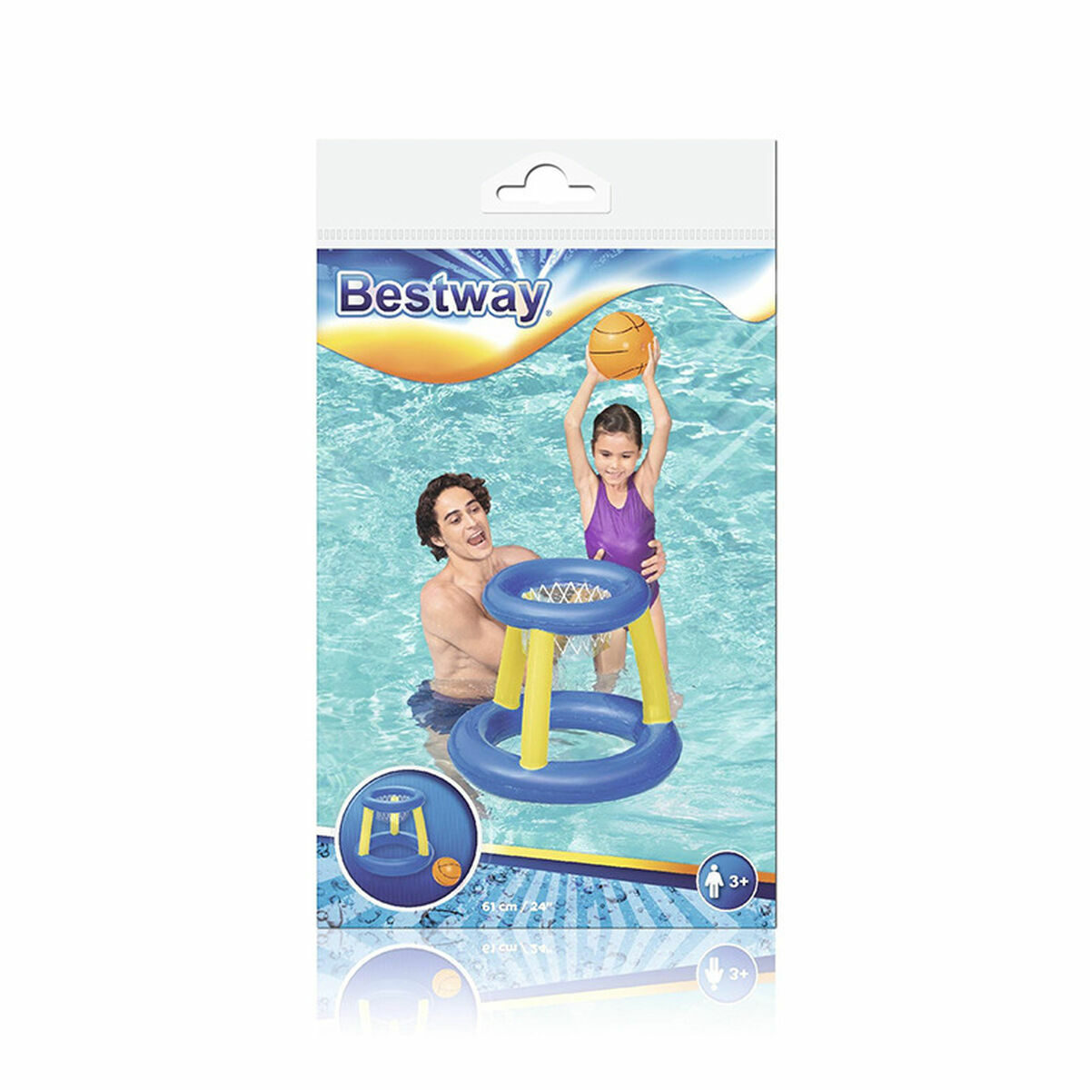 Bestway Flytande Spel Vattenbasket Uppblåsbar D61 cm +3 År Pool 52418 - 2