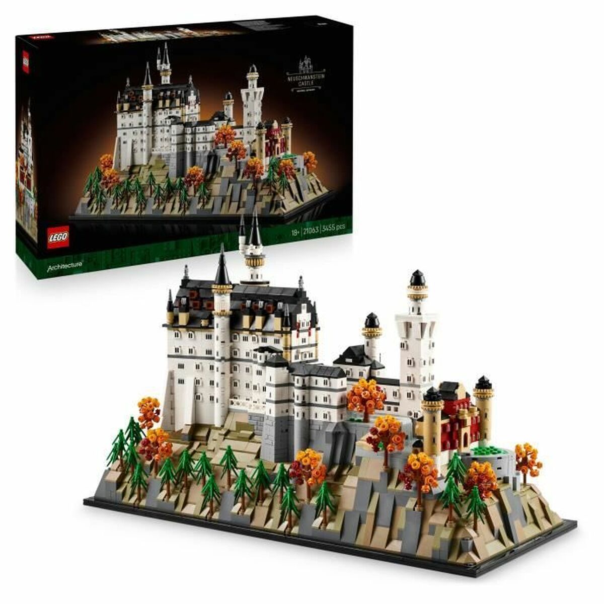 Byggsats Lego 21063 Neuschwanstein Castle 3455 Delar