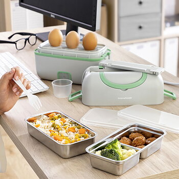 Elektrisk ånglunchlåda med recept 3-i-1 Beneam InnovaGoods
