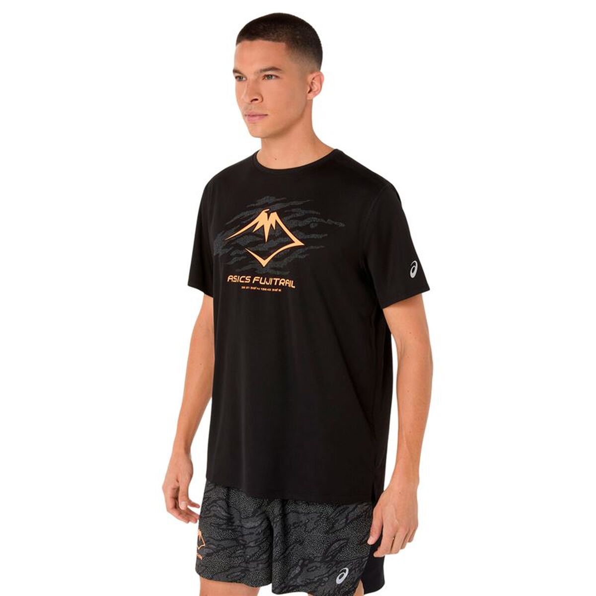 T-shirt med kortärm Herr Asics Fujitrail Logo Svart