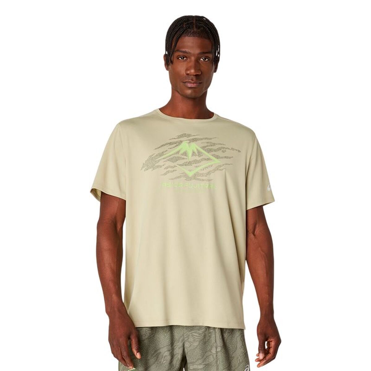 T-shirt med kortärm Herr Asics Fujitrail Logo Beige