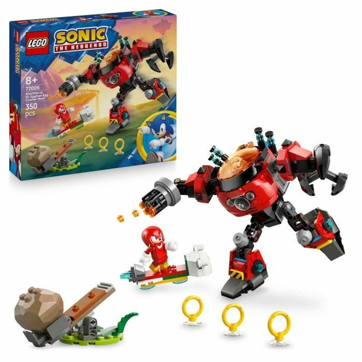 Byggsats Lego 77005 Sonic Knuckles VS Dr. Eggman Egg Crusher Mech 350 Delar