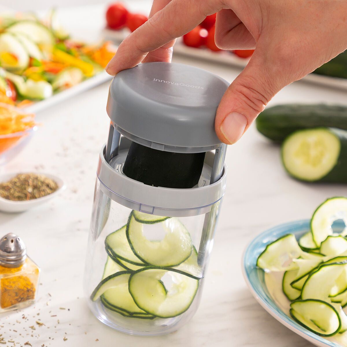Grönsaksskärare för Spiraler och Rivjärn med Recept Vigizer InnovaGoods - 3