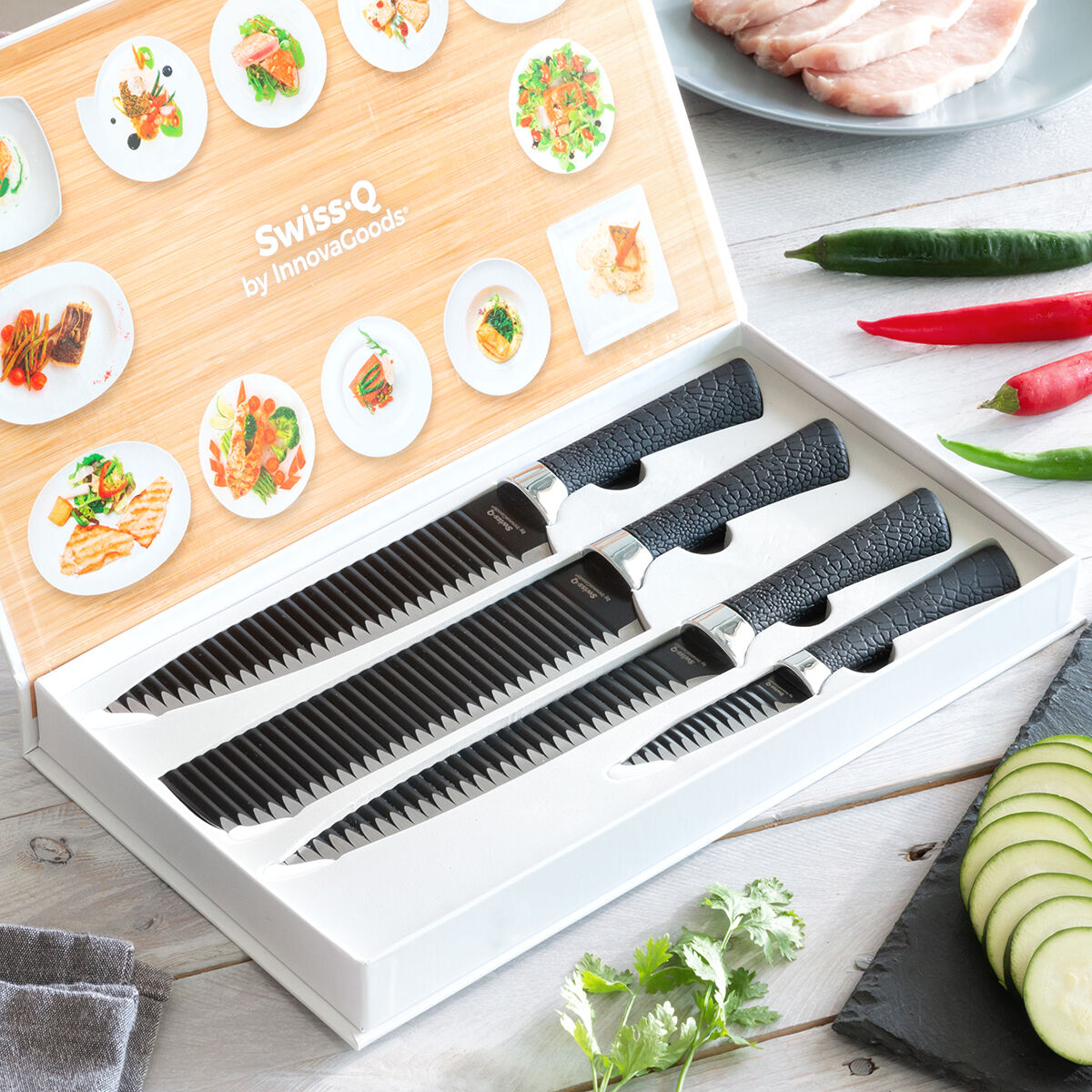Knivset Black Shark Swiss·Q Namiutsu InnovaGoods 4 Delar - 2