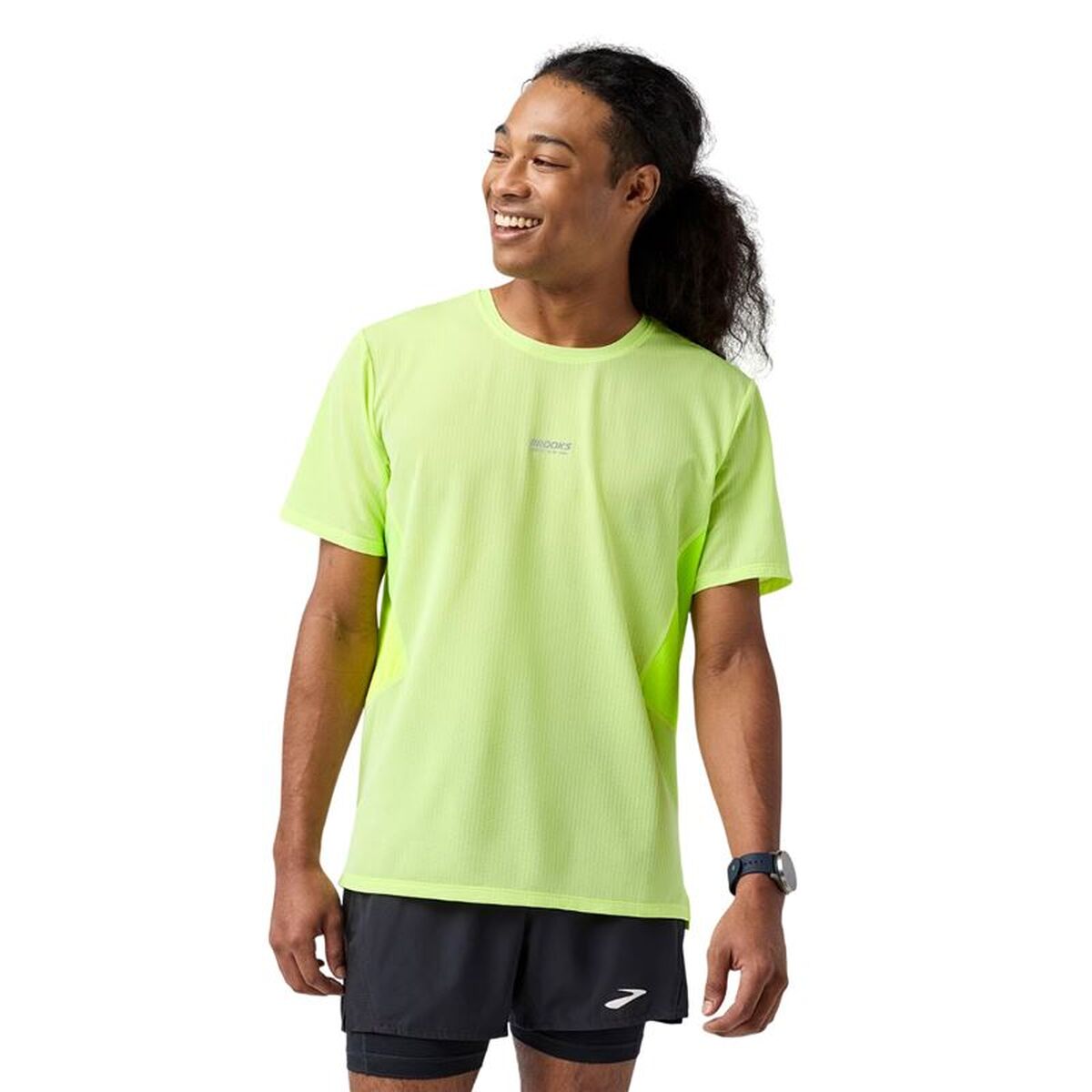 T-shirt med kortärm Herr Brooks High Point Sleeve 2.0 Gul