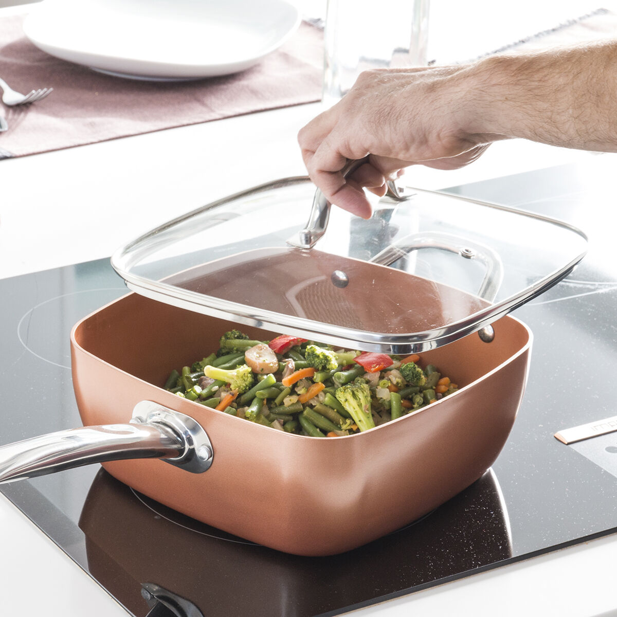 Multifunktionspanna 5 i 1 Copper Coppans InnovaGoods 4 Delar - 3