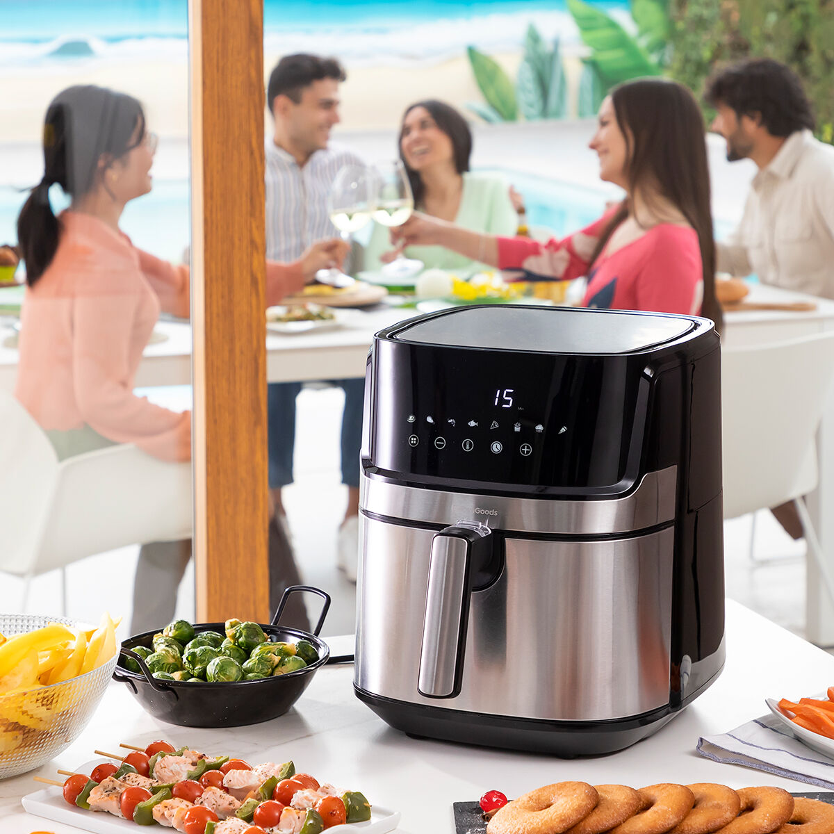 Luftfritös InnovaGoods Fryinn Pro 5500 Svart 1700 W 5,5 L Rostfritt stål - 3