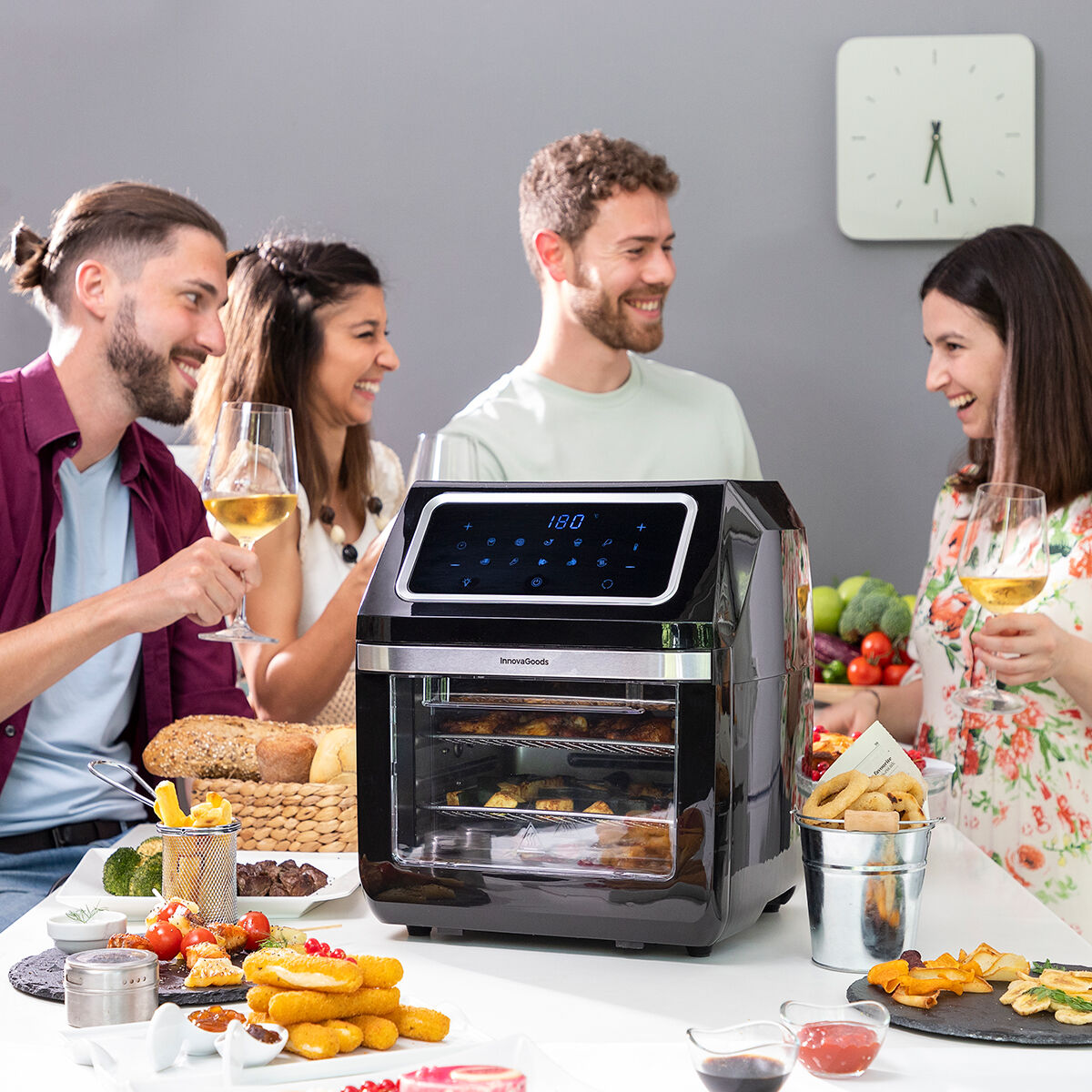 Luftfritös InnovaGoods Fryinn Pro Max 12000 Svart 1800 W 12 L Rostfritt stål - 3