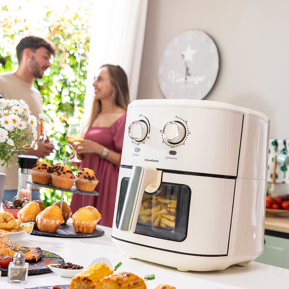 Luftfritös InnovaGoods Vynner Pro 6500 Kräm 1700 W 6,5 L Rostfritt stål - 3