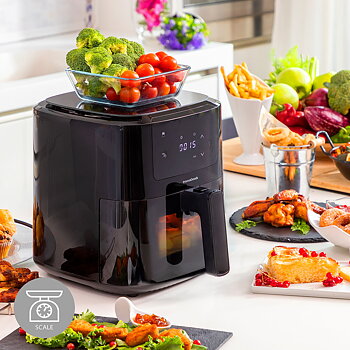 Luftfritös med våg InnovaGoods Fryinn Balance 5000 Svart 1500 W 5 L Rostfritt stål