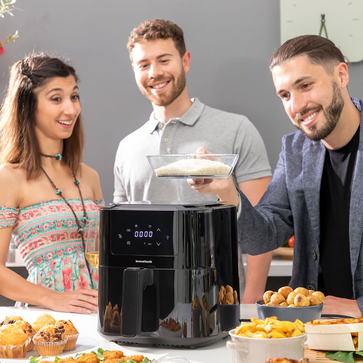 Luftfritös med våg InnovaGoods Fryinn Balance 5000 Svart 1500 W 5 L Rostfritt stål - 3