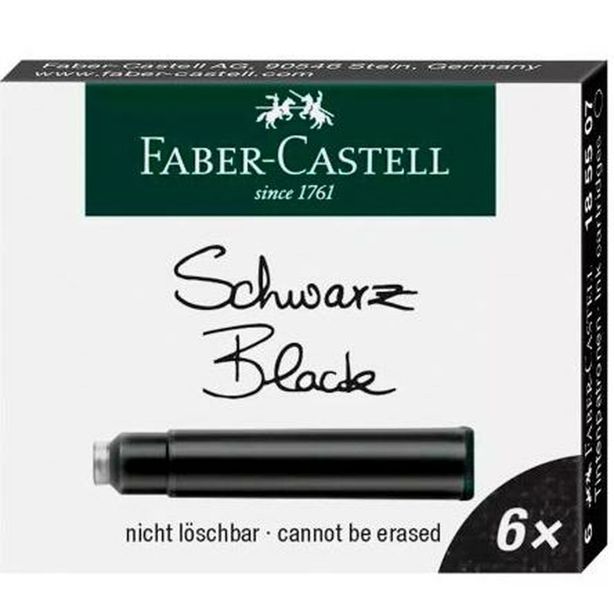 Bläckpåfyllning för penna Faber-Castell Svart 6 Delar (10 antal) - 2