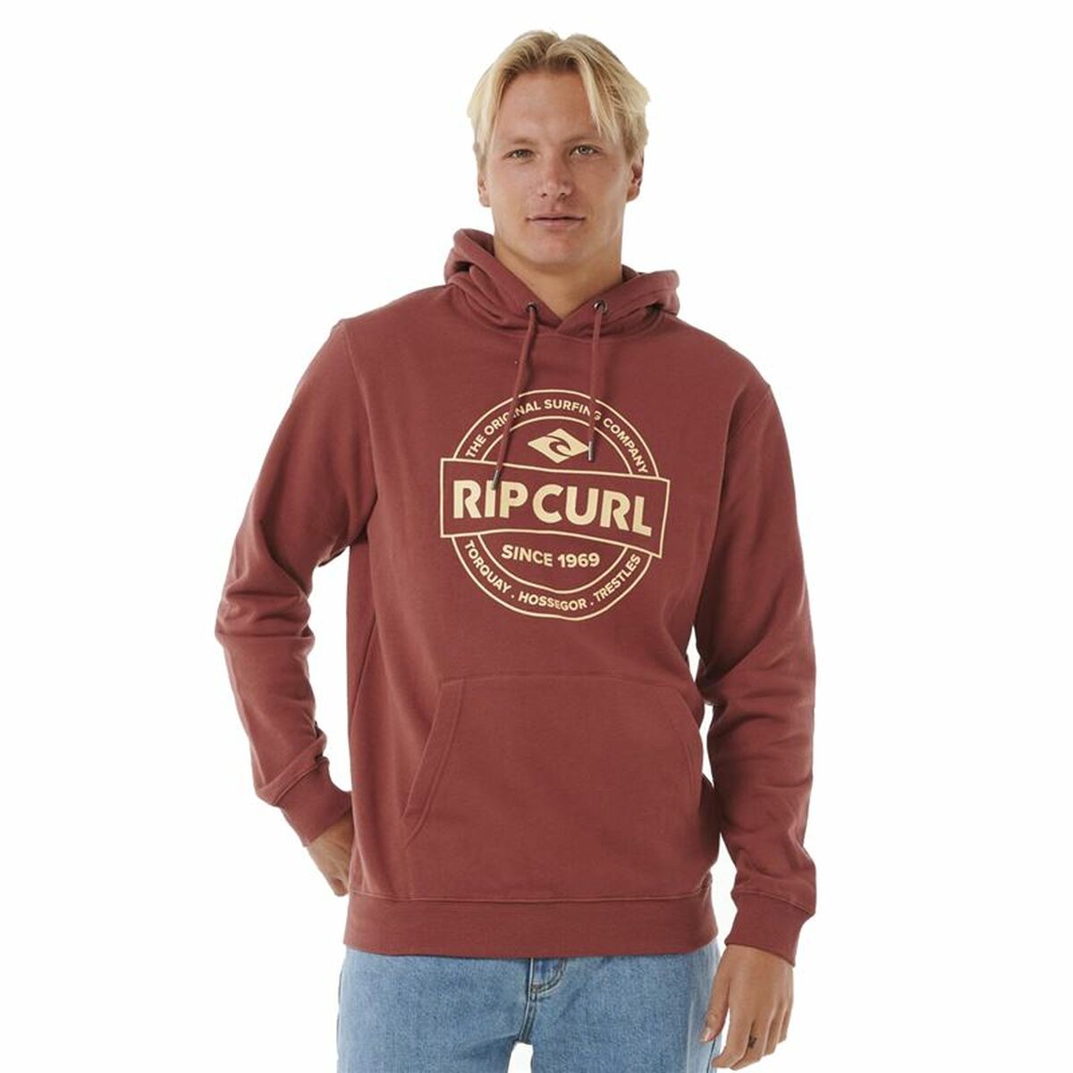 Tröja med huva Herr Rip Curl Stapler Hood Brun