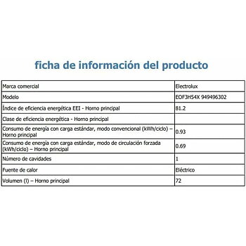 Ugn Electrolux EOF3H54X 2700 W 72 L