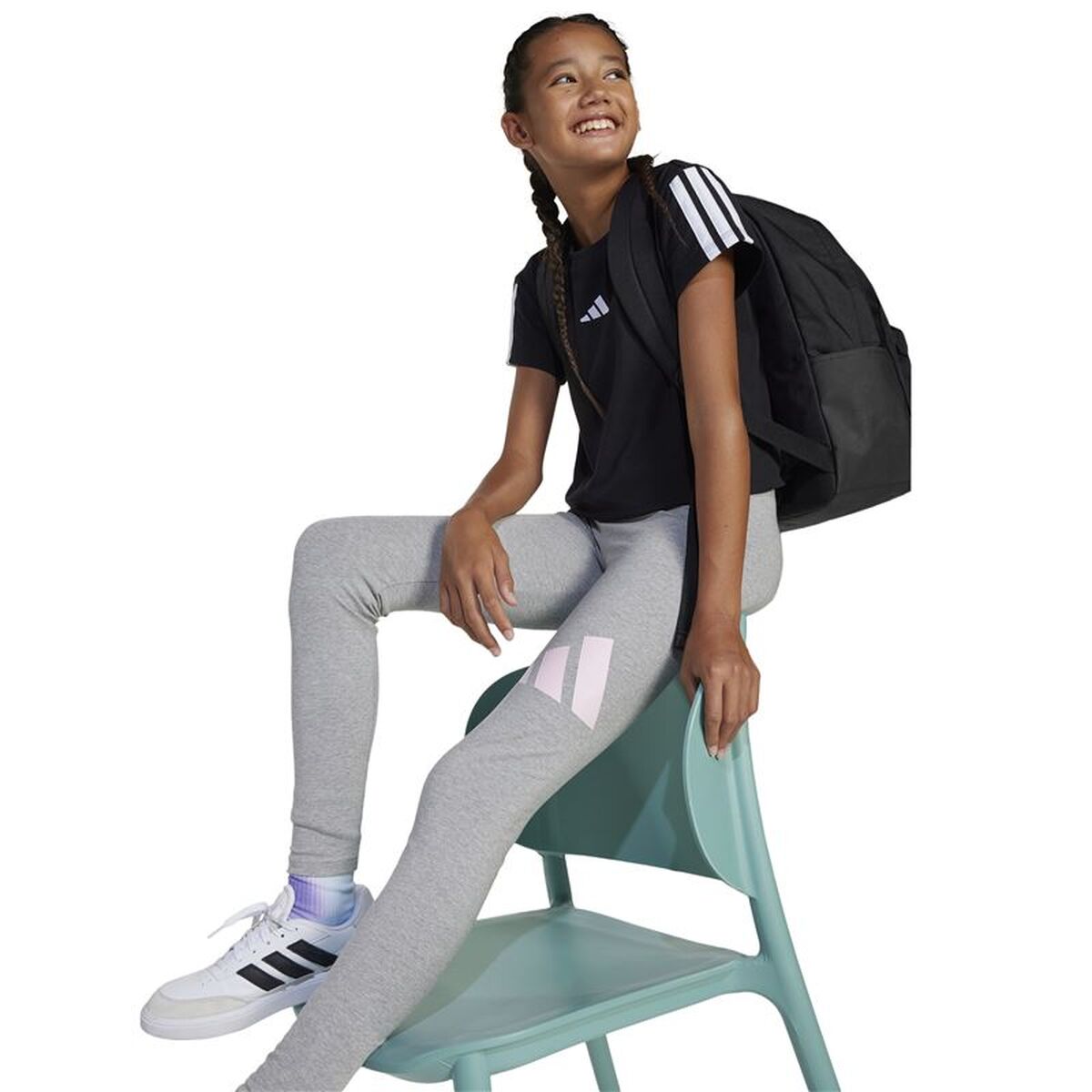 Sport-leggings, Barn Adidas Essentials Big Logo Grå Rosa - 2