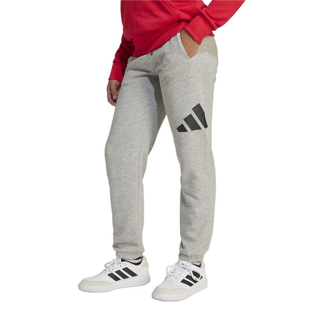 Träningsbyxa barn Adidas Big Logo French Terry Grå - 2