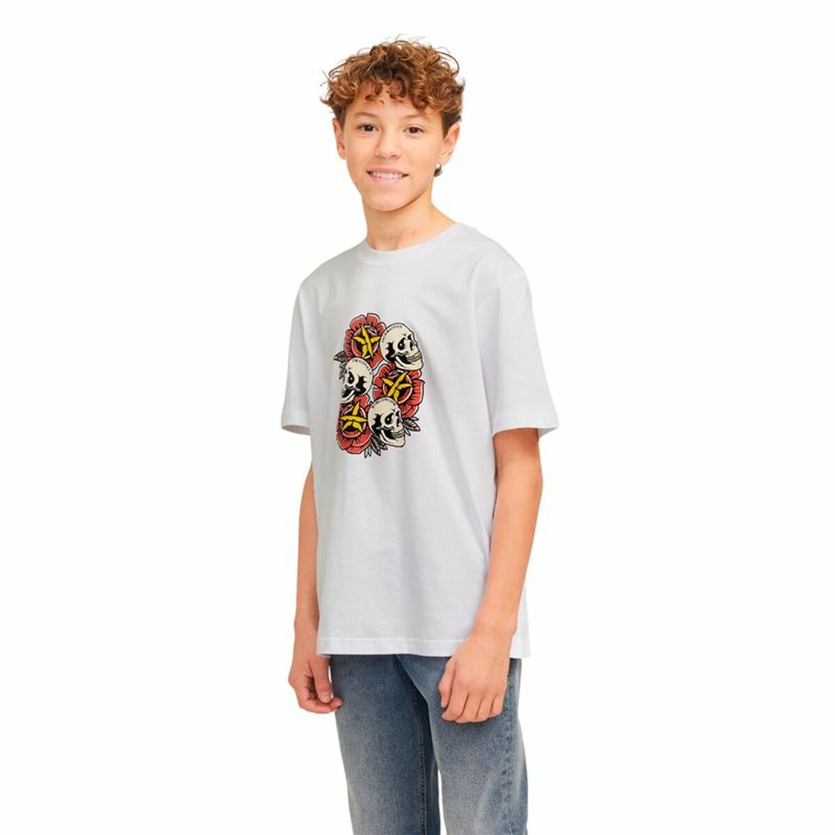 T-shirt med kortärm Barn Jack & Jones Joranatomy Skull Ss Crew Neck - 2