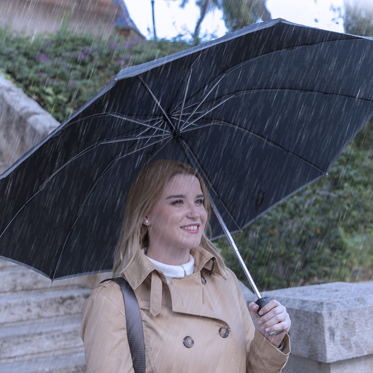 Hopfällbar paraply med omvänd stängning och LED belysning Folbrella InnovaGoods - 3