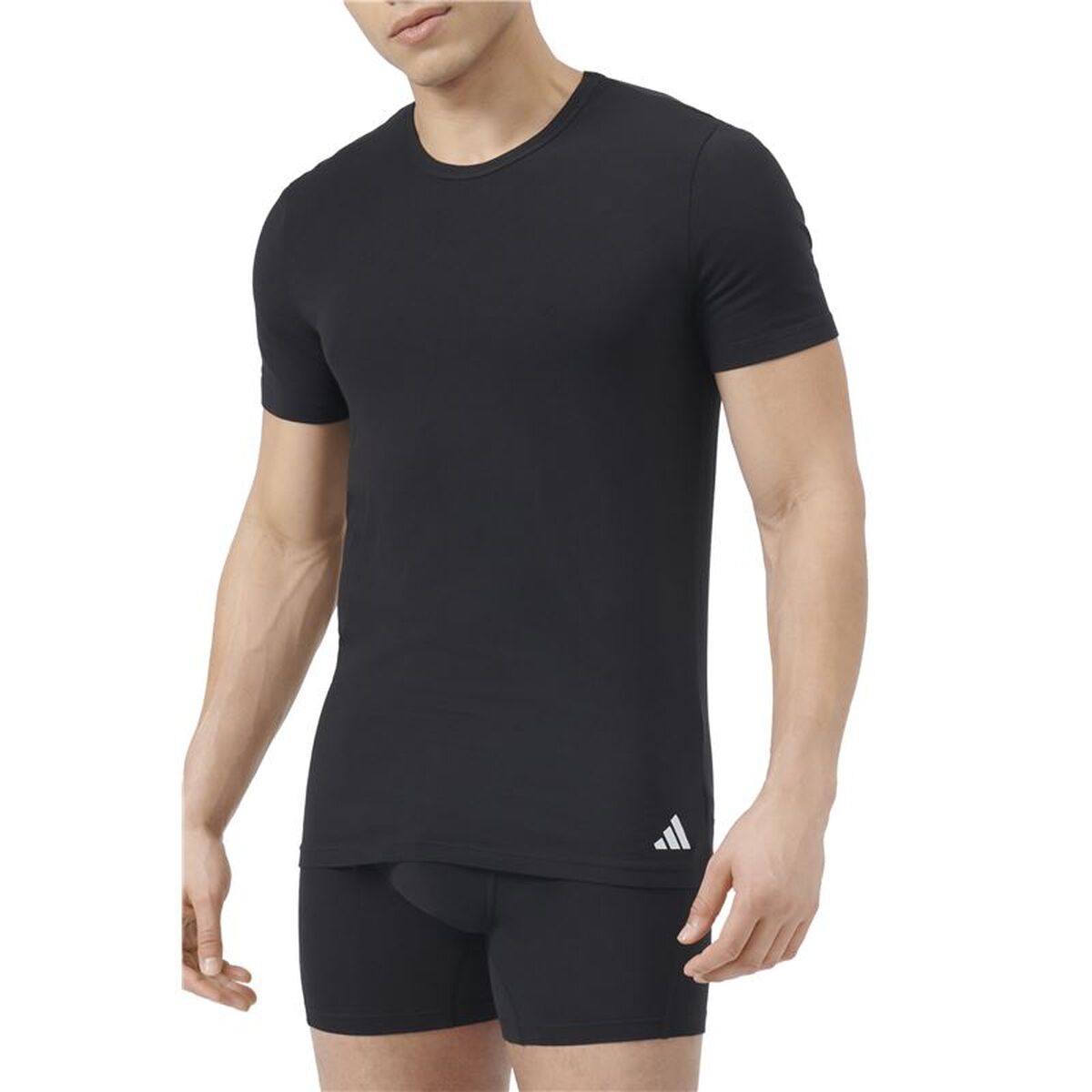 T-shirt med kortärm Herr Adidas Crew 2P Active Flex Svart