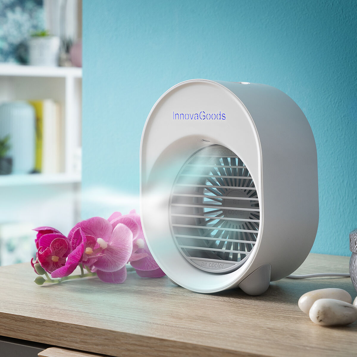 Mini Ultraljudsluftkylare-luftfuktare med LED Koolizer InnovaGoods