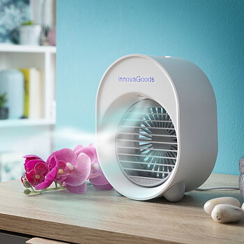 Mini Ultraljudsluftkylare-luftfuktare med LED Koolizer InnovaGoods