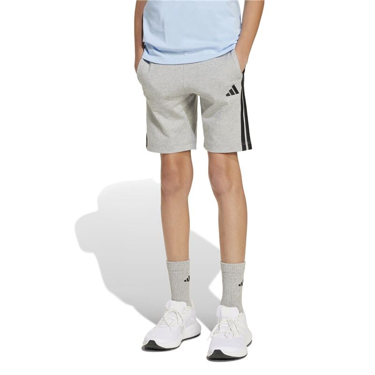 Långa träningsbyxor Adidas 3 Bandas Kn Sh 210 Grå - 2