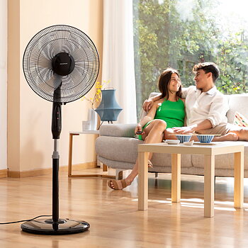 Piedestalfläkt med fjärrkontroll InnovaGoods Airstreem Svart 45 W